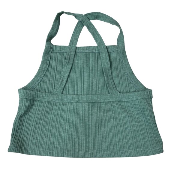 3 American Eagle Ribbed Tank Top Cross Back Cropped Small S Green Pink Yellow Bu - Picture 3 of 12